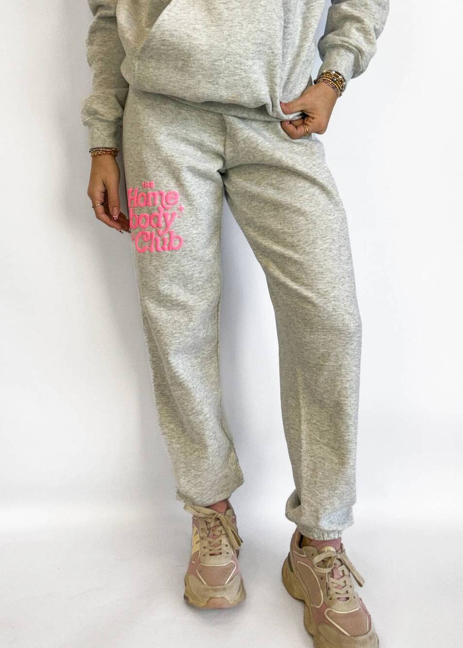 NEW POPPY & PINE homebody club puff sweatpants in ash grey